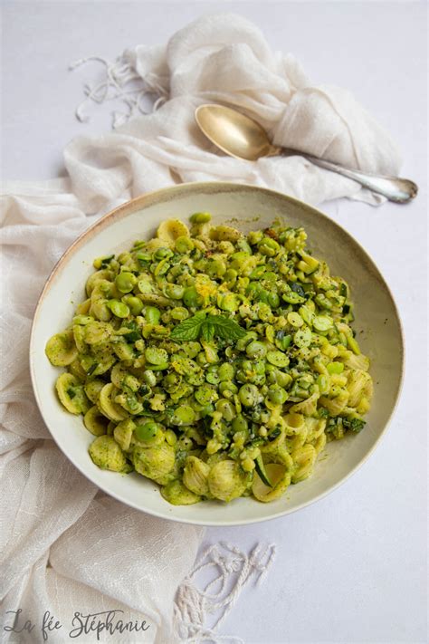 Orecchiette à la crème de courgettes et fèves fraîches La fée Stéphanie