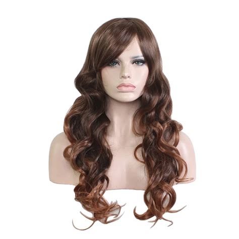 Curly Brown Hair Wigs Long Wavy Wig Synthetic Hair Body Wave Hair Wigs