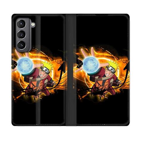 Housse Cuir Portefeuille Samsung Galaxy S Manga Naruto Noir