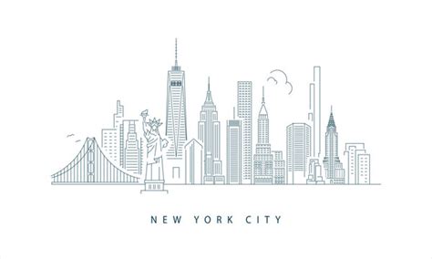 Nyc Skyline Line Drawing Images – Browse 2,244 Stock, 46% OFF