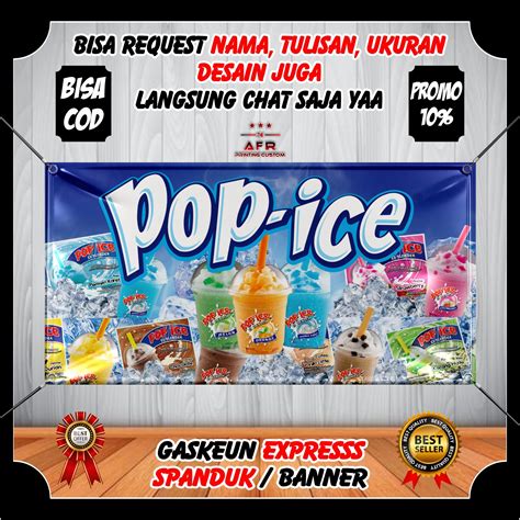 Jual Spanduk Banner Pop Ice Benner Jualan Minuman Pop Ice Shopee