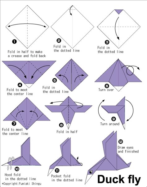 Duck Fly - Easy Origami instructions For Kids