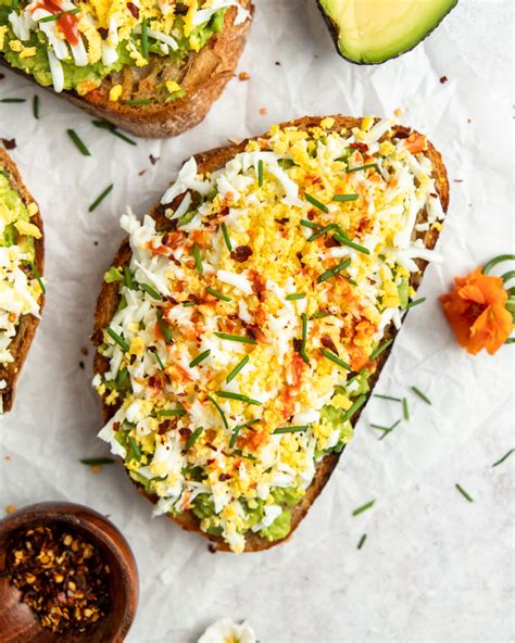 Grated Egg Avocado Toast Peanut Butter And Fitness