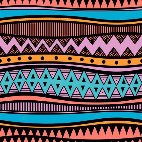 Colorful Ethnic Tribal Abstract Design Seamless Pattern Background