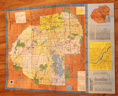 1983 Hennepin County Map Official Highway and Park Reserve District ...