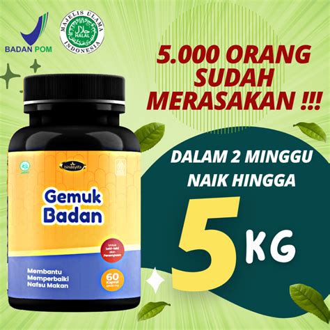 Jual Gemuk Badan Kapsul Vitamin Suplemen Penggemuk Penambah Berat Gemuk