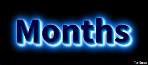 Months Text Effect And Logo Design Word