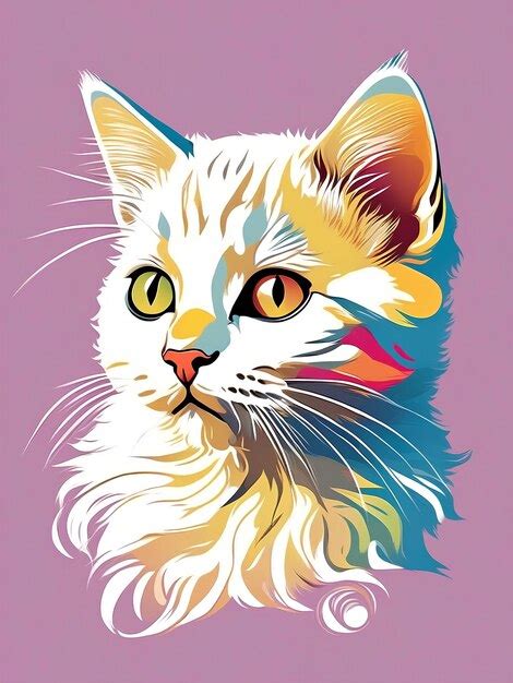 Premium AI Image | illustration of a cat in profile vector style