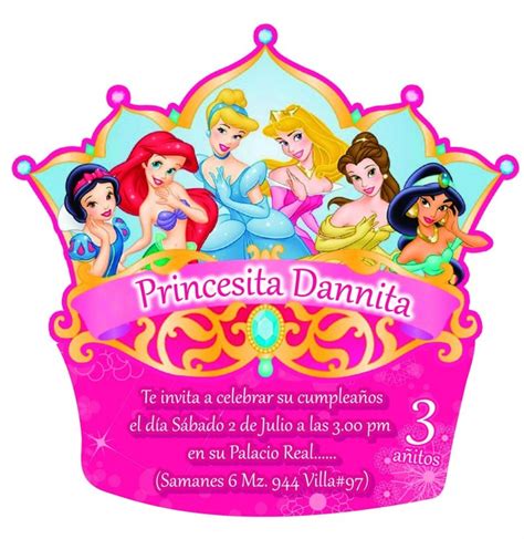 Invitacion Princesas Princesas Disney Invitaciones Princesas