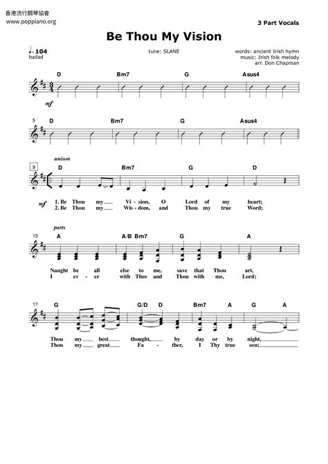 Spiritual Be Thou My Vision Sheet Music Pdf Free Score Download ★