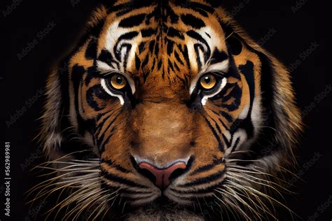 Beautiful Royal Bengal Tiger face close up, Generative AI Stock ...