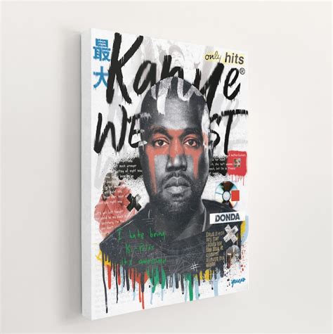 Kanye West Inspired Poster, Ye Art, Rapper Wall Art, Rapper Poster, Hip ...