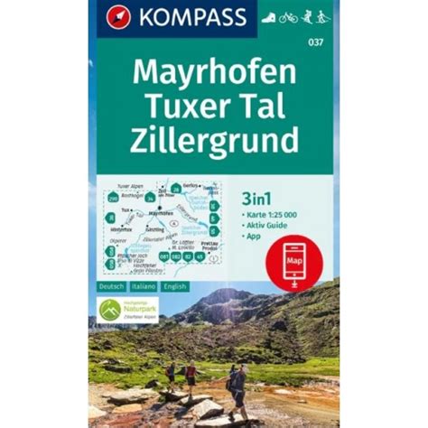 Mayrhofen Tux Valley Zillergrund Kompass Hiking Map