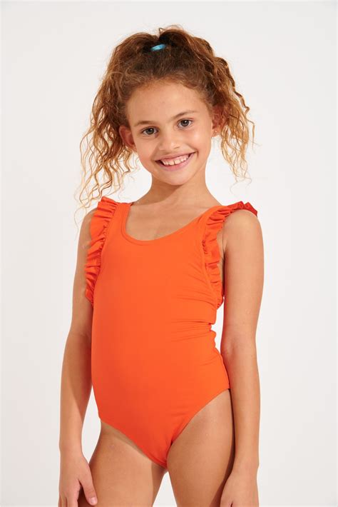 Maillot de bain 1 pièce orange fille MINI TUNES COLORSUN Banana Moon