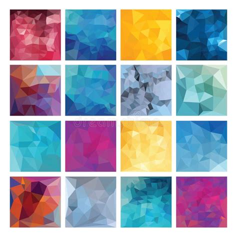 Polygonal Vector Background Set Stock Vector Illustration Of Element