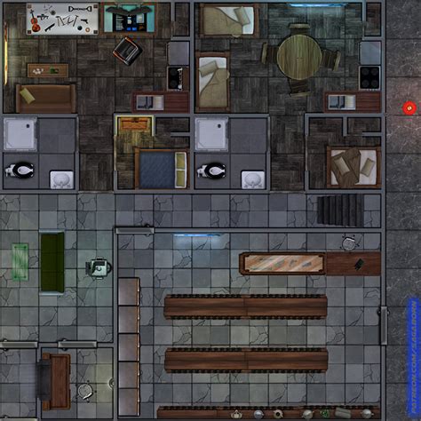 Cyberpunk Apartments And Bodega 11x11 Rbattlemaps