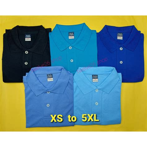 Blue Corner Polo Shirt Xs To 6xl Comfort Wear Men Unisex Plain Blue Shopee Philippines