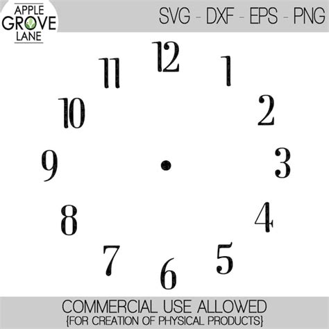 Clock Face Svg Clock Svg Svg Clock Template Clock - Etsy