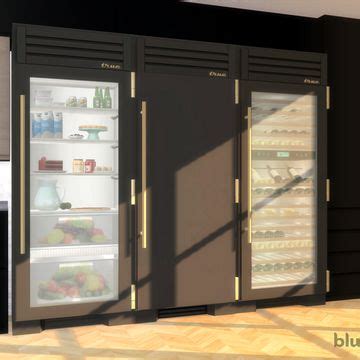 Two Refrigerators With Their Doors Open Next To Each Other