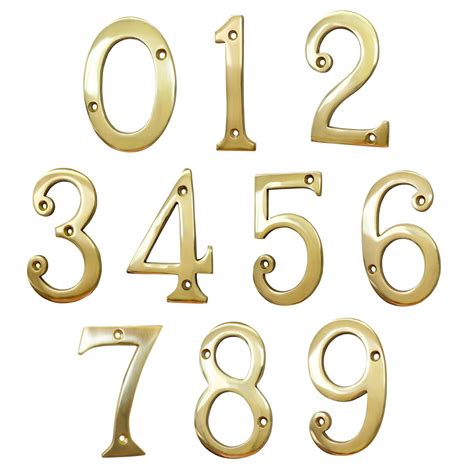 Modern Curvy Inch Brass House Number For Address Plaque Mailbox And