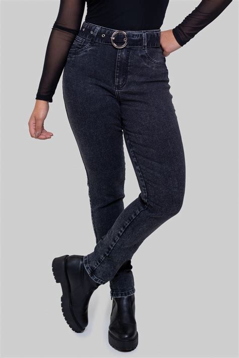 Calça Jeans Hot Pants Estonada Cinto Geração Moderna