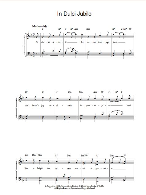 Download Traditional In Dulci Jubilo Sheet Music And Pdf Chords Piano