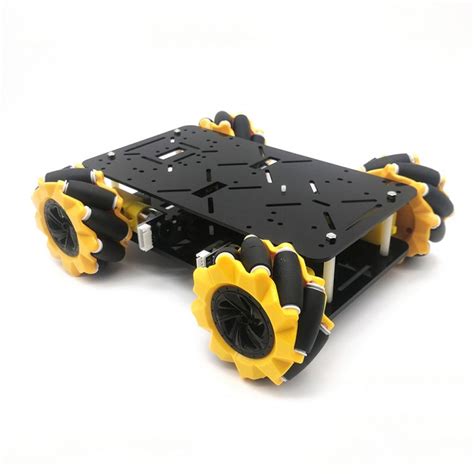 80mm Mecanum Wheel Car Chassis Kit Acrylic Omnidirectional 4wd Smart Robot Car Double Layer