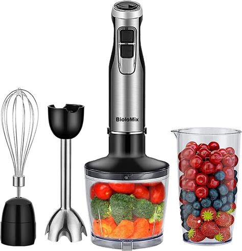 Amazon De Biolomix Stabmixer Aus Edelstahl Watt Set