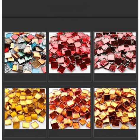 1pc 100g Square Glass Mosaic Tile Pieces Colorful Glass Crafts With