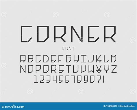 Corner Font Vector Alphabet Stock Vector Illustration Of Text