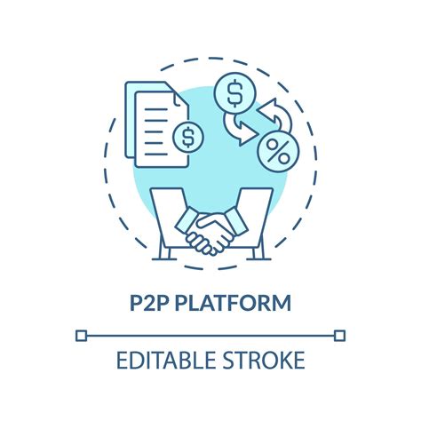 P2P platform soft blue concept icon. Searching and connecting borrowers