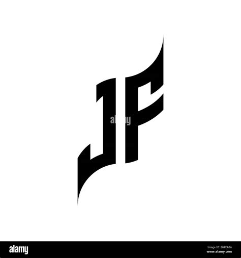 JF Monogram Geometric Shape Style Template Monogram Initial Design