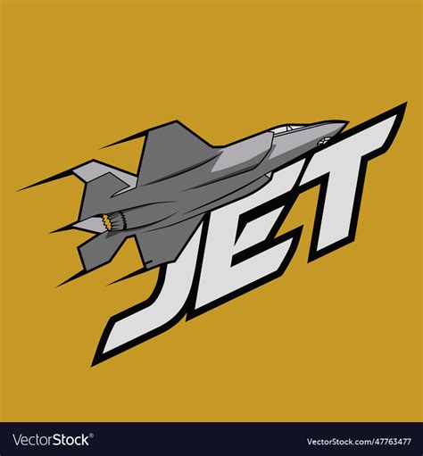 Modern Jet Fighter Logo Template Royalty Free Vector Image