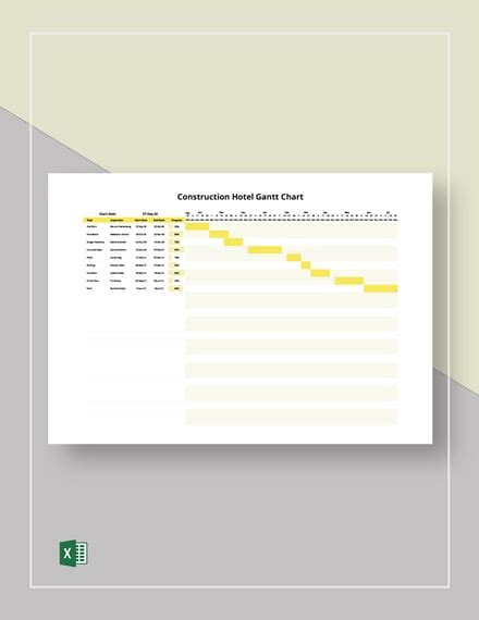 Sample Construction Gantt Chart Template - Excel