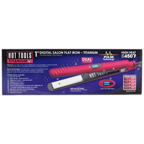HOT TOOLS Digital Flat Iron Titanium Pink 1 Inch HT7104F
