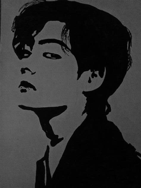 Kim taehyung (v) | Shadow drawing, Pop art drawing, Black and white art ...