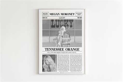 Megan Moroney Retro Newspaper Print Tennessee Orange Poster Etsy