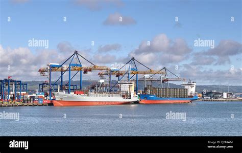 Belfast Harbour As Container Ships Are Unloaded Belfast Harbour Is