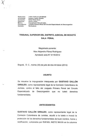 Impugnacion Fallo Tutela Rafael Nieto Navia PDF