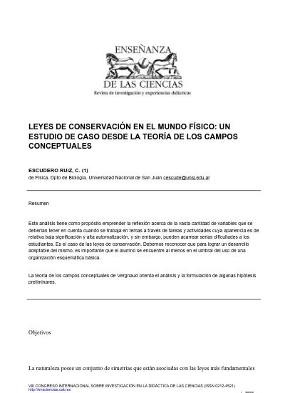 Leyes De Conservaci N En El Mundo F Sico Un Estudio De Caso Desde La