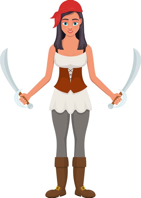 Pirat Frau Clipart Design Illustration Png