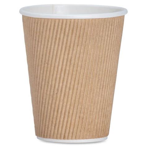 Genuine Joe Ripple 12 Oz Coffee Cups Brown 25pack Break Room