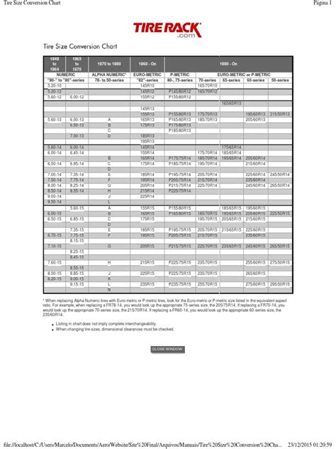 Tire Size Conversion Chart Download Free Pdf Microsoft Windows Computing