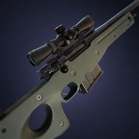 3D Model AWM AWP Sniper Rifle VR AR Low Poly CGTrader