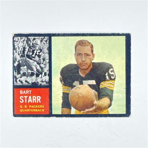 1962 Topps Bart Starr No Crease 63 Green Bay Packers EBay