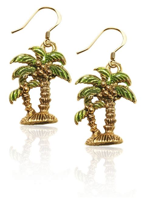 Whimsical Summer Palm Tree Earrings Women S French Etsy Charm