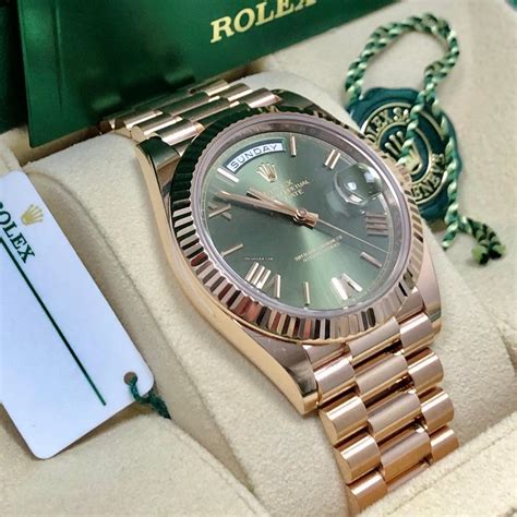 Rolex Presidential Day-Date 40mm Rose Gold Olive Green Dial... for $52,995 for sale from a ...