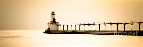 Michigan City Lighthouse at Sunset Panorama Picture Photograph by Paul ...