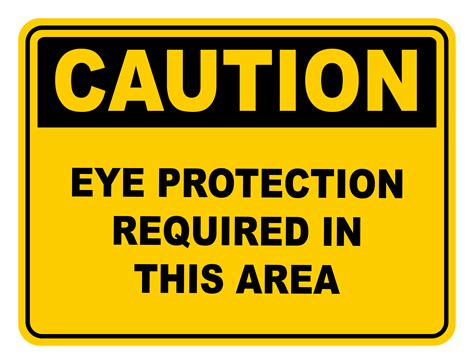 Eye Protection Required In This Area Caution Safety Sign