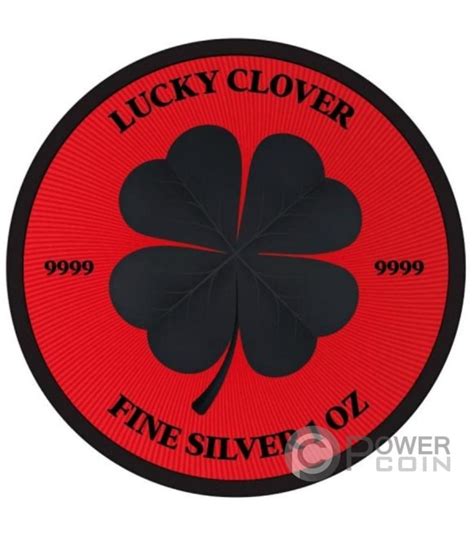 Lucky Clover Black Platinum Cyber Red Oz Moneta Argento Niue